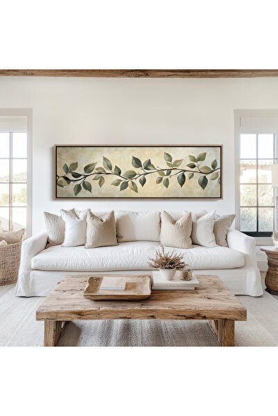 Tuba Decor Tek Parça Gerçek Ahşap Yatay Panorama Çerçeveli Tablo