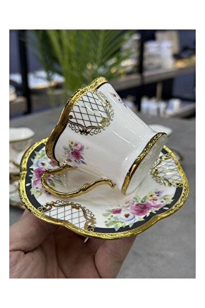 Doğudeko Luxury Porcelain Tenebriz 6-Piece Cup Set