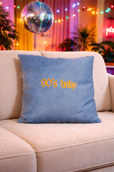 NO BRAND Embroidered Velvet Throw Pillow Cover