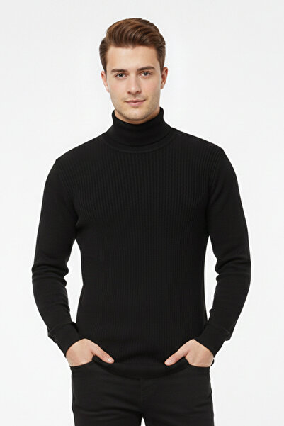Pulltonic Men's Classic Turtleneck Sweater Patterned