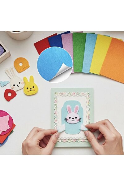 Kika A4 Felt Sheets 10-Piece Adhesive Mixed Set