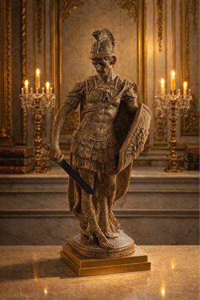 Hd Marketim Roma Askeri Heykeli 41 cm – Antik Savaşçı Figürlü Dekoratif Biblo...