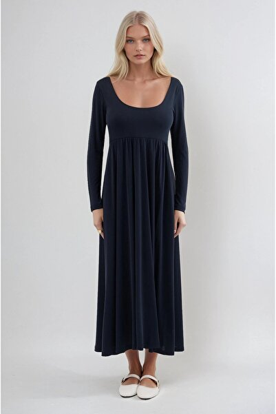 Lijuri Deep neck and slit modal fabric dress 2033