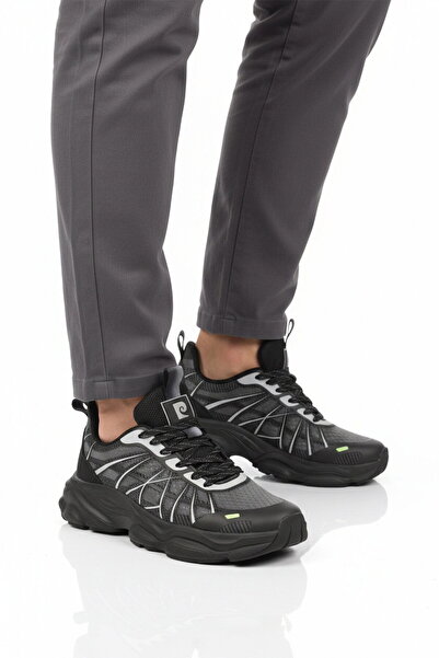 Pierre Cardin Black Memory Sole Lightweight Flexible Lace-Up Men's Sports Sho...