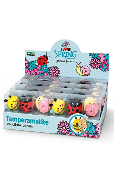 Lebez Garden Friends single hole pencil sharpener, soft plastic, 3 assorted m...