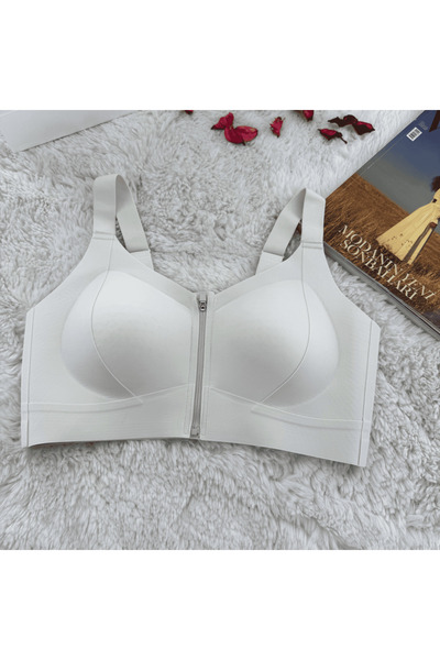 Elaram Women's Zippered Gathering Bustier Bra – Seamless and Comfortable