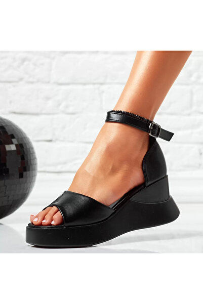 Zaira Women's Platform Sandals Achilles Black #14577 - 37