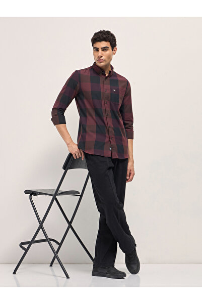 The Bear House By Styli Men's Cotton Checked Slim Fit Casual Shirt