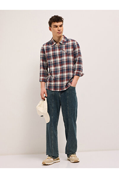 The Bear House By Styli Men's Cotton Checked Regular Fit Shirt