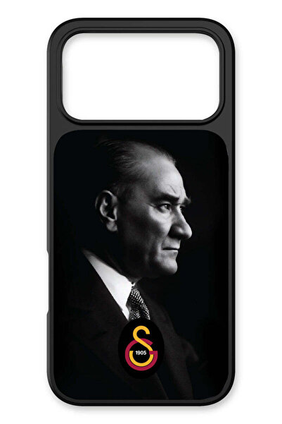Galatasaray iPhone 17 Pro Uyumlu Büyük Atatürk Cam Lisanslı Telefon Kılıfı