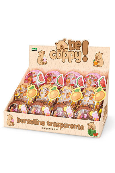 Lebez Mini portofel BeCappy Capibara – transparent cu aplicatii si breloc pe ...