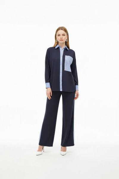 LEVURE Garni Takım Gömlek LACİVERT