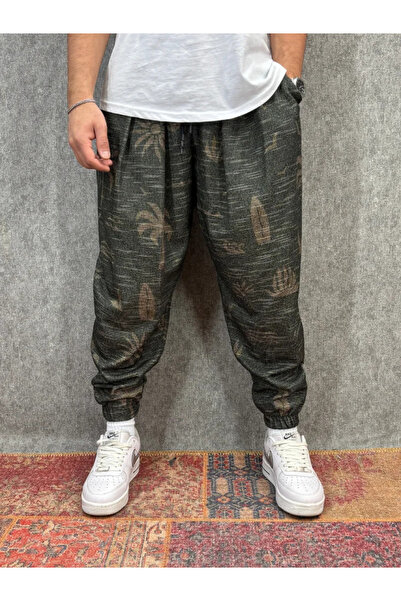 FıttingRoom Elastic Waist Pleated Patterned Half-Shalwar