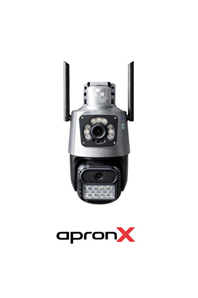 APRONX APX-WSP242 6Mp 2.8mm 4G Solar Çift Kamera 19 Led PTZ