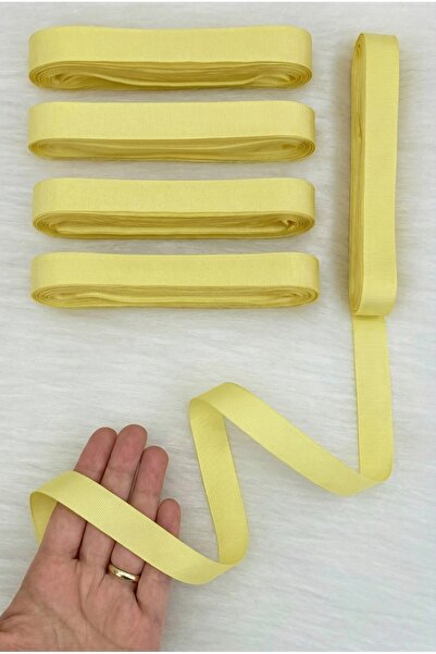 ZEYMERADE Light Yellow Grosgrain Ribbon 2 cm 10 Mt, Bundle Dowry Wedding Enga...