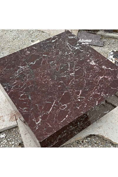 adomarmarblehandmadeandluxury Rosso Levanto Orta Sehpa