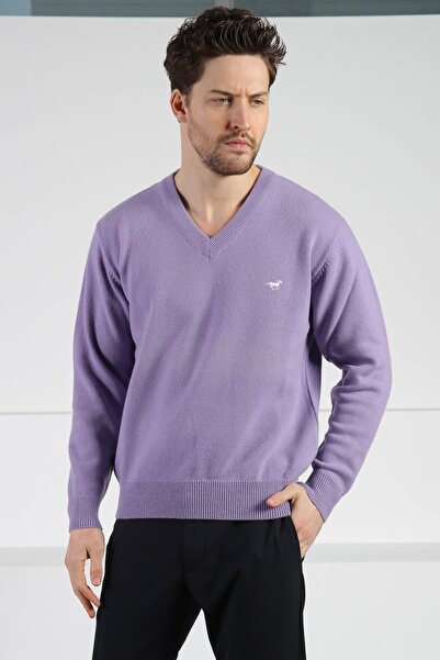 Ferraro Pirex V-Neck Men's Long Sleeve 100% Lamb Wool Knitwear Sweater