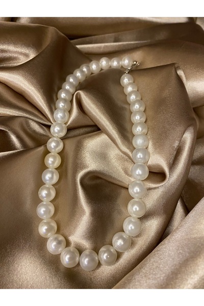 IM ATELIER Kadın Büyük Boy İnci Görünümlü Kolye – Şık Statement Model