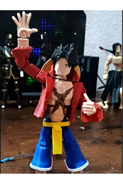 Modellio3D Monkey D. Luffy Figür – %125 Büyütülmüş (≈20 cm) – Pozlanabilir