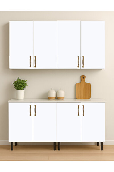 BRC Mobilier de bucătărie MDF alb 160 cm