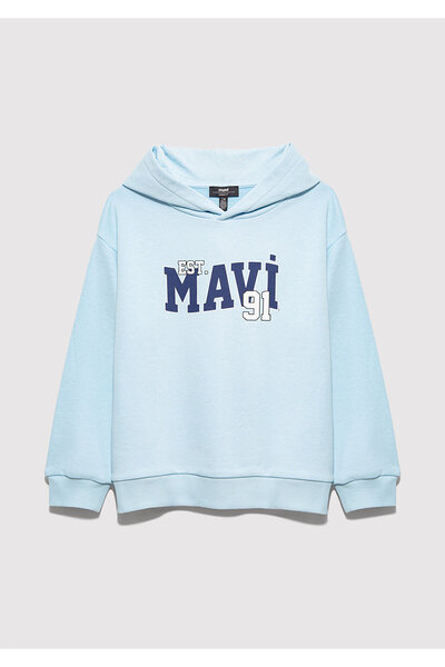 Mavi Baskılı Açık Sweatshirt 6S10139-89314