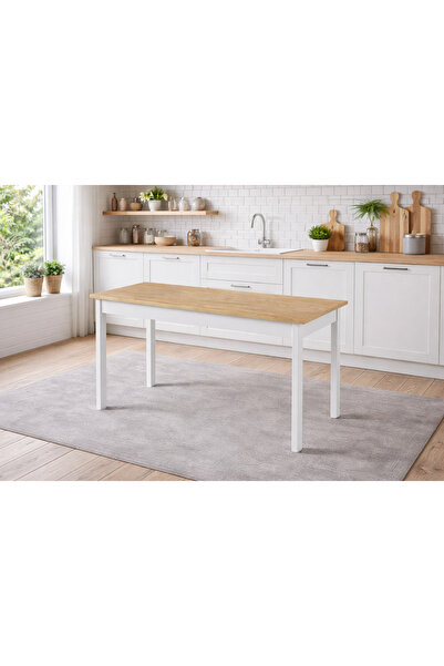 homendra Safir Meşe Mutfak Masası, 120x75, Küçük Yemek Masası, Ahşap Mutfak M...