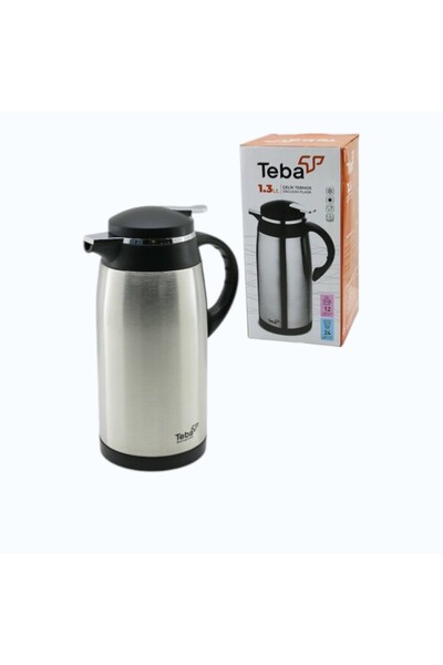 Teba Safirs Paslanmaz Çelik + İçi Cam Termos 1.3 Lt