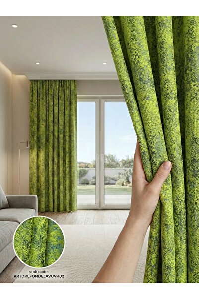 LEVENT ÖZEL 140x260 Jakar Dokuma Hazır Dikili Fon Perde – Düz Ekstraforlu