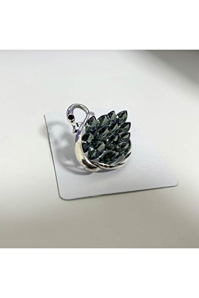 Broche Брошка от сплав и кристали модел Swan Black