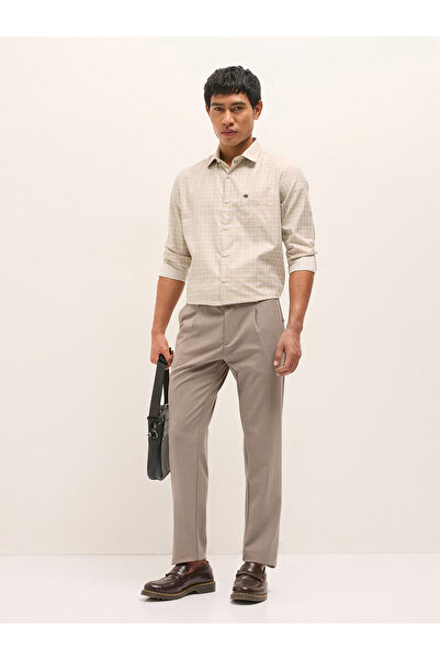 The Bear House By Styli Men's Tailored Fit Checked Polycotton Formal Shirt