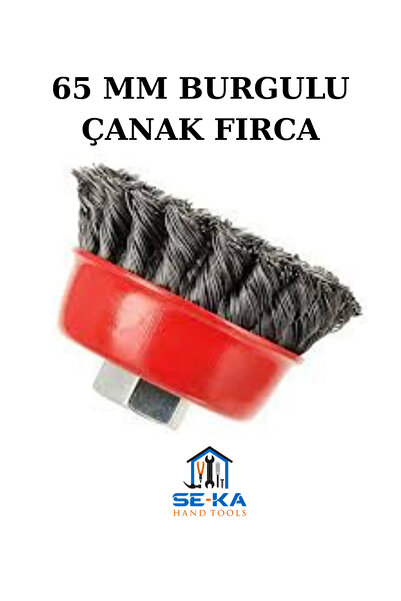 SEKA HAND TOOLS Burgulu Çanak Tel Fırça 65 mm Spiral Taşlama Uyumlu – Pas Tem...