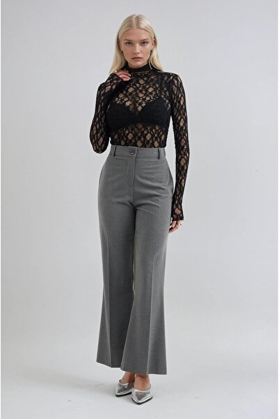 Lijuri Flare Leg Fabric Trousers 0129