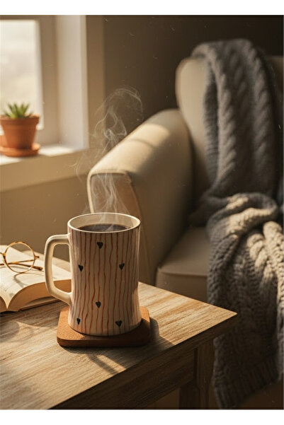 Brandsmiths Handmade Ceramic Mug – Hand-Painted Heart Pattern