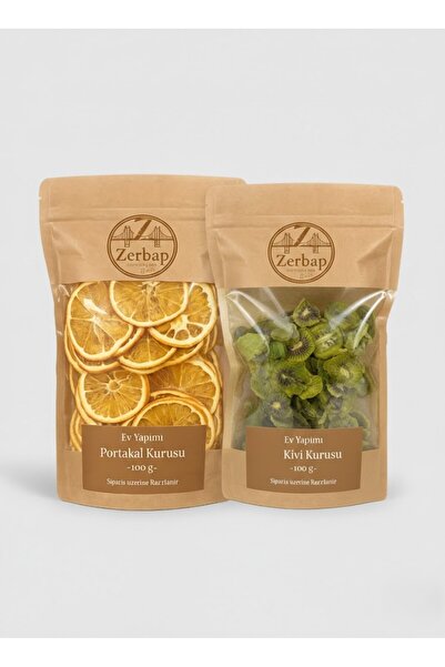 ZERBAP 2-Piece Dried Fruit Set - Dried Orange and Kiwi 2X100G - Natural, No A...