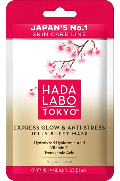 Hada Labo Tokyo قناع الوجه الهلامي المضاد للإجهاد من بريميوم إكسبريس جلو