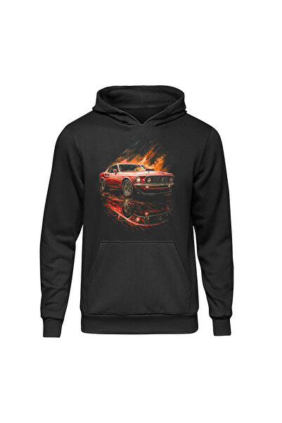 SUNFREE Racing Car Printed Oversized Hooded Sweatshirt