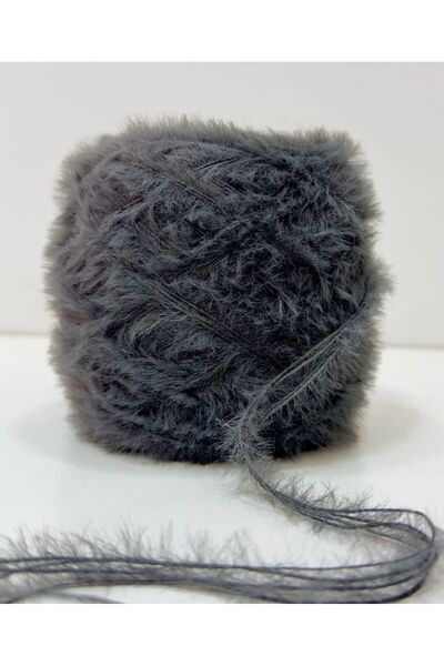 DmrTuhafiye Tavşan Tüyü ip El Örgü İpi 200gr - Gri
