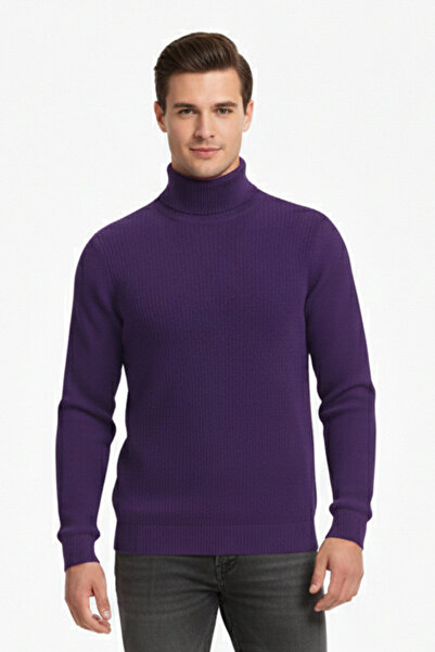 Pulltonic Men's Classic Turtleneck Sweater Patterned