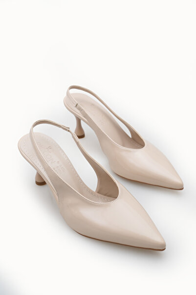 Riccon Women's Pointed Toe Open Back Thin Heeled Shoes 0012560 Patent Leather