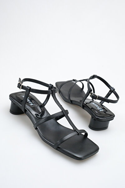 MALENTA Sandale cu toc pentru femei, piele albă, cu bretele subțiri, design t...