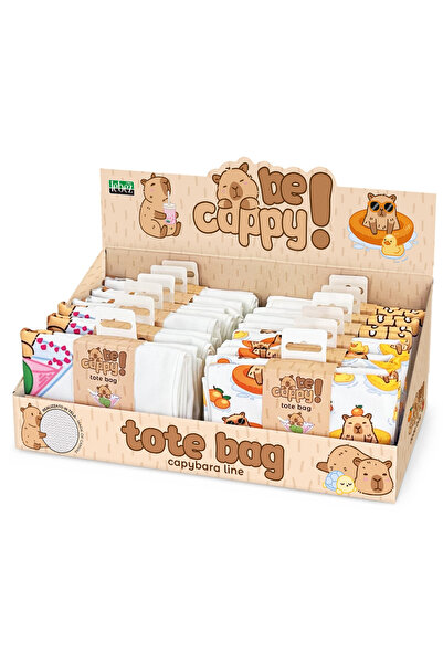 Lebez Sacosa textila canvas BeCappy Capibara – cu imprimeu pe ambele fete, 4 ...