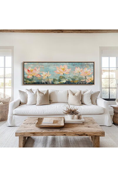 Tuba Decor Tek Parça Gerçek Ahşap Yatay Panorama Çerçeveli Tablo