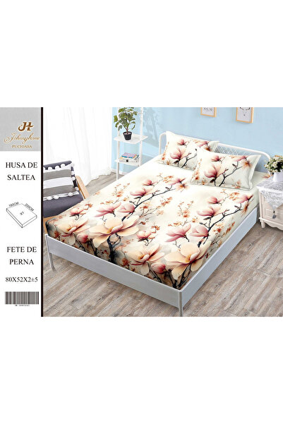 FIONNA.RO Stretchy Duvet Cover and Pillowcases Made of Finet 180x200cm - Blos...