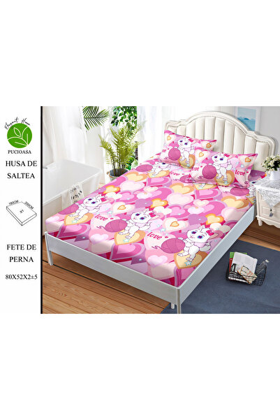 FIONNA.RO Stretchy Duvet Cover and Pillowcases Made of Finet 180x200cm - Kitt...