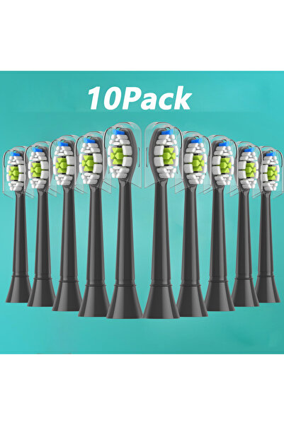 Choice4 ١٠ قطع سوداء، ٥-٢٠ قطعة رؤوس فرشاة أسنان بديلة متوافقة مع رؤوس فرشاة ...