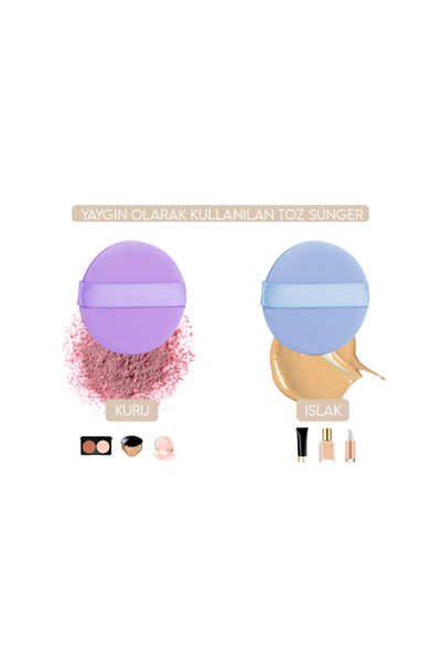 Seçkin Trend 4-Piece Powder Makeup Sponge Puff Set with Holder