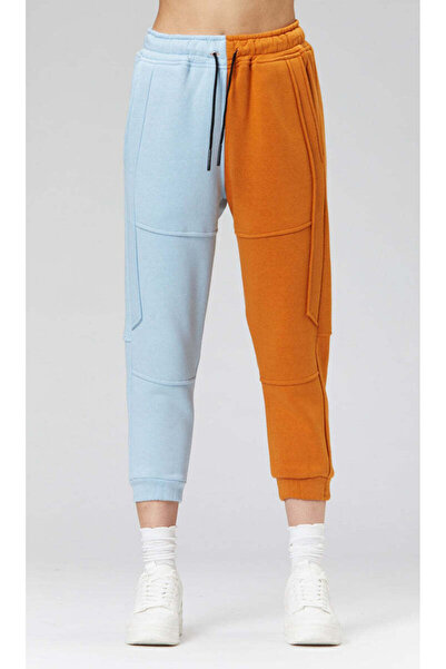 Nobrand Orange and Blue Jogger Cotton Joggers Pants