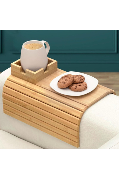 Arabamakss Foldable Wooden Sofa Side Tray