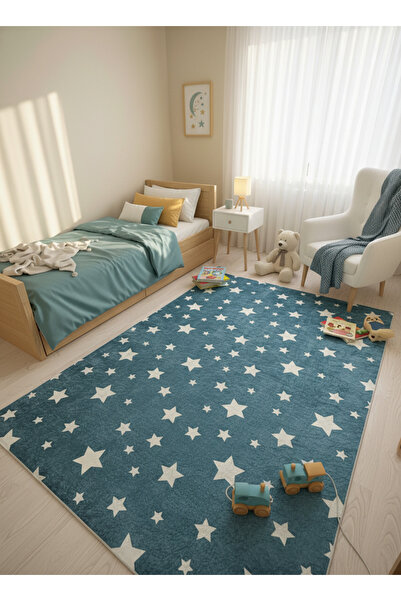 ALLGELSİN Yıkanabilir Kaymaz Taban Çocuk odası Halısı Ölçülü Bebek Odası Halı...