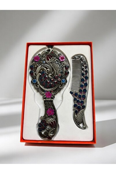 DeGo Shop ( Büyük Boy ) Etnik Desenli Vintage Kabartmalı Özel Seri El Aynası ...